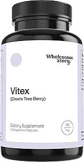 Wholesome Story Organic Vitex Chasteberry Supplement for Women | Hormone Balance, Fertility Support & Period Regulation | Vitex Berry Agnus Castus Extract | 120 Capsules | Chaste Tree Berry