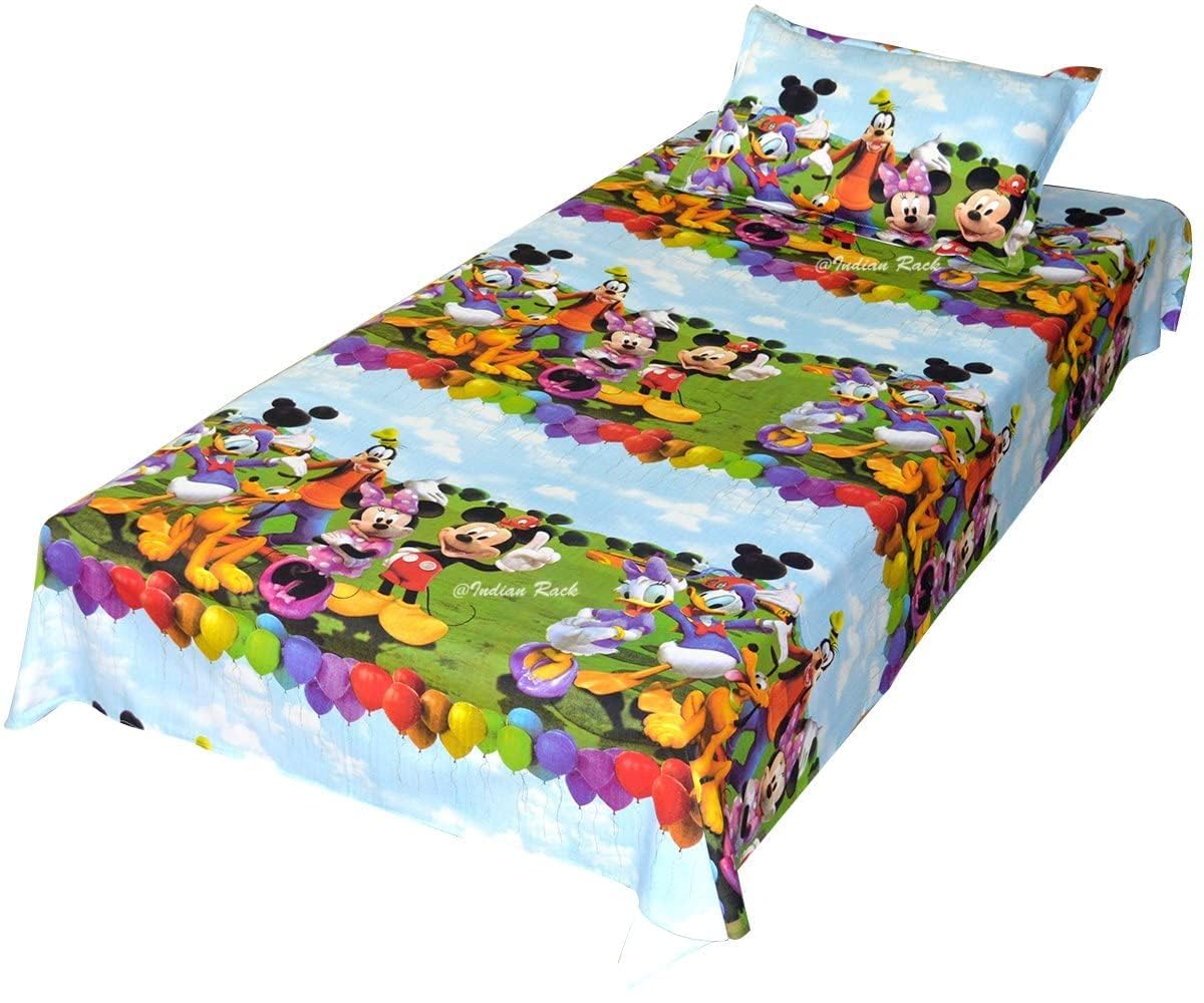 Mahi Fashion Kids Bedsheet Single Bed with 1 Pillow Cover Pure Cotton-image-31