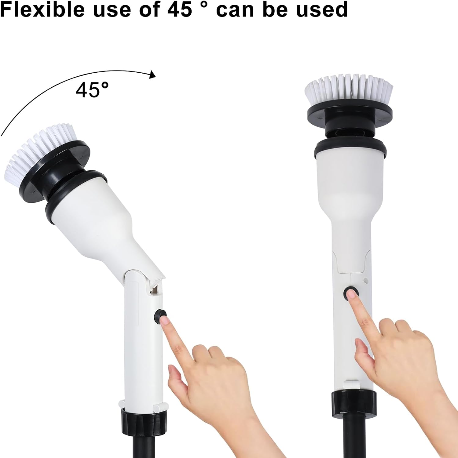 Talent Star Electric Spin Scrubber, 120W Shower Scrubber Cordless Cleaning Brush with 2 Batteries & 1 Charger, 4 Replacement Brush Heads, Telescopic Rod Electric Scrubber for Bathroom Tub Tile Floor