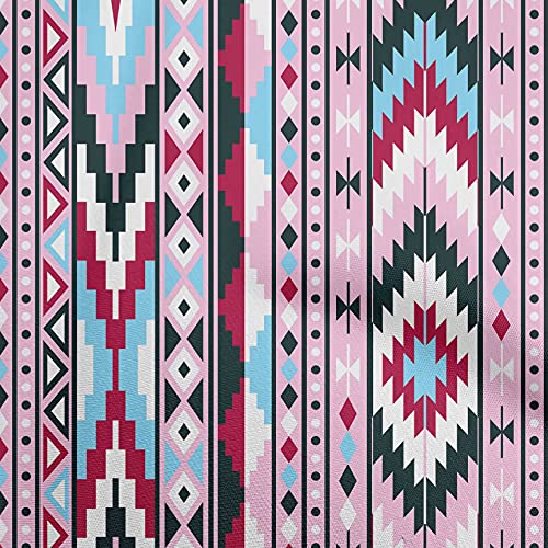 oneOone Cotton Cambric Baby Blue Fabric Tribal Dress Material Fabric Print Fabric By The Yard 42 Inch Wide
