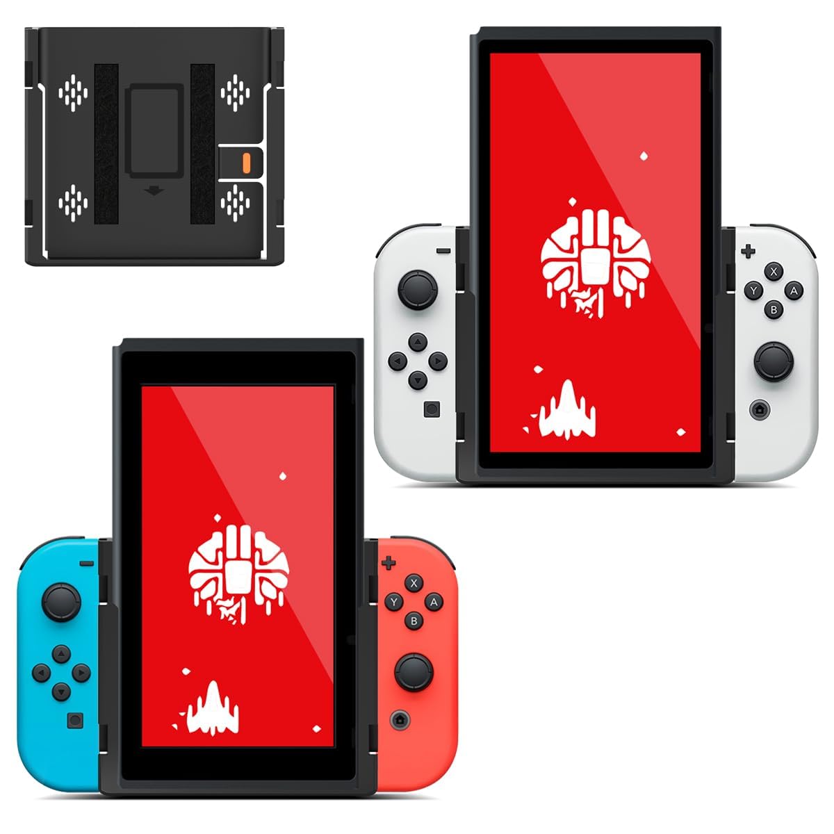 ASTONEY Switch Portrait Mode Flip Grip Handheld for Nintendo Switch OLED, Vertical Mode Orientation Works with Joy-con Grips Stand