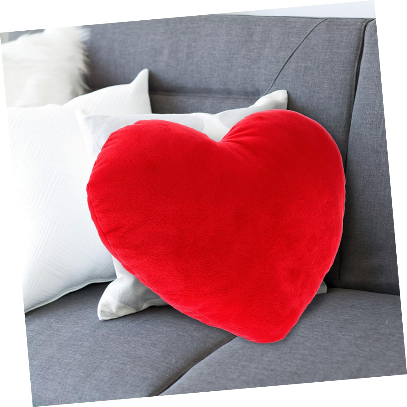 MOLUCKFU Plush Hugging Pillow Heart Shaped Pillow for Bed Sofa Soft Pp Cotton Material Skin-Friendly Touch