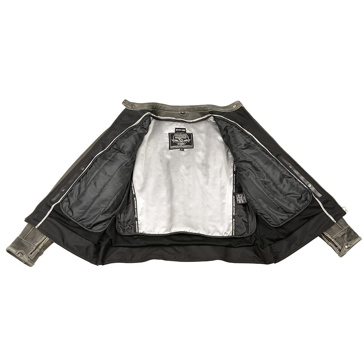 Milwaukee Leather MLL2550 Womens Scooter Distressed Grey Leather Motorcycle Riding Vented Jacket — view 4