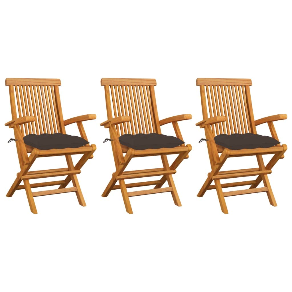 Chaise de jardin en teck pliable extérieure lot de 3 fauteuils stables