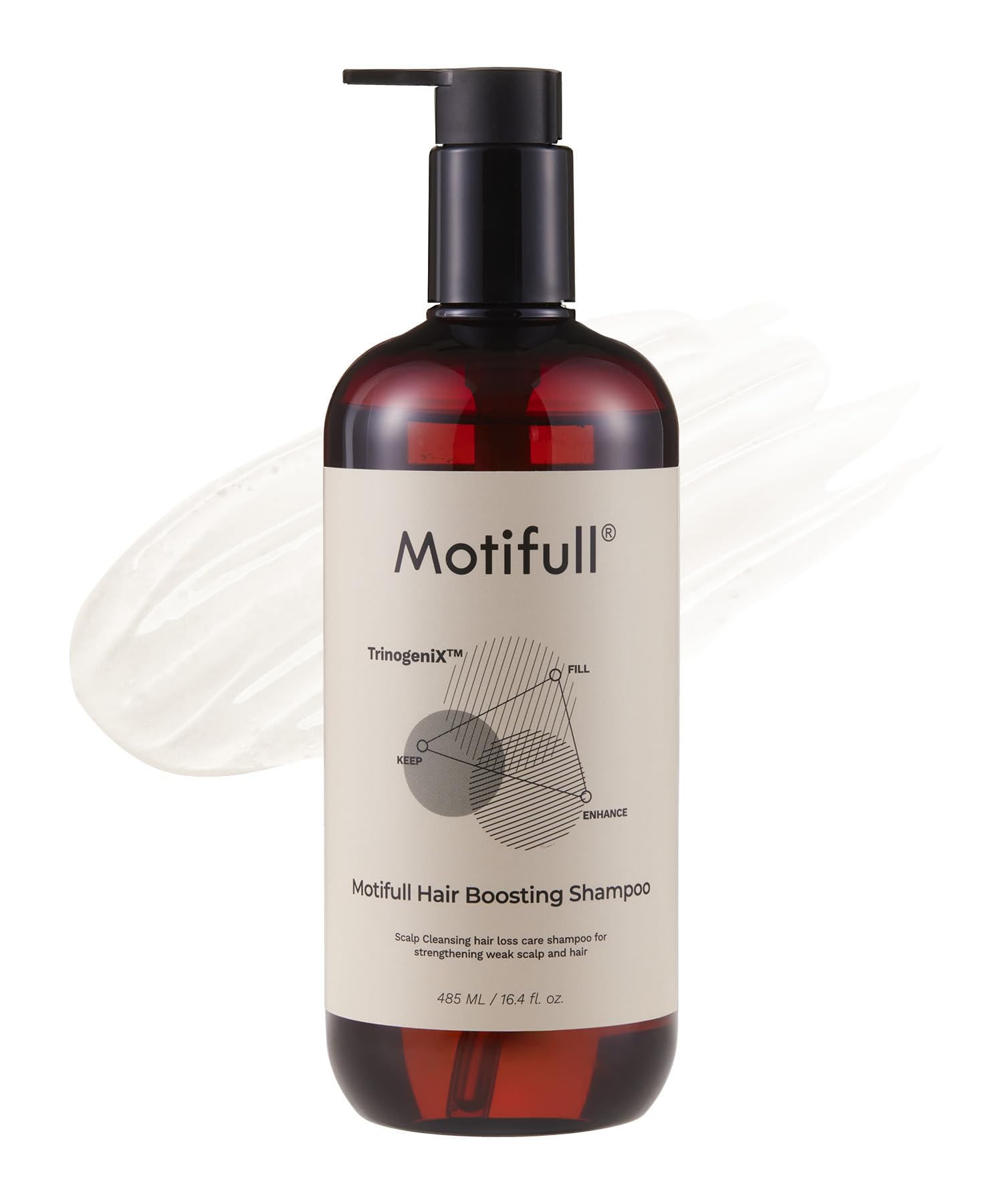 Motifull Hair Boosting Thickening Shampoo for Thinning-Looking Hair | Biotin, Caffeine & TrinogeniX | Visibly Stronger Roots & Fuller Volume (16.4 fl oz)
