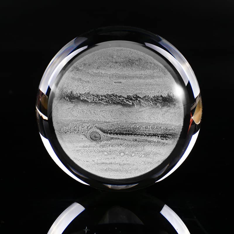 Image of 3d Crystal Ball Solar System Crystal Ball with Led Lamp Base - Best Birthday Science Gifts For Man Teacher Boy Kids Girls Men - Galaxy Jupiter Saturn Moon Earth Solar System Space Astronomy Gifts
