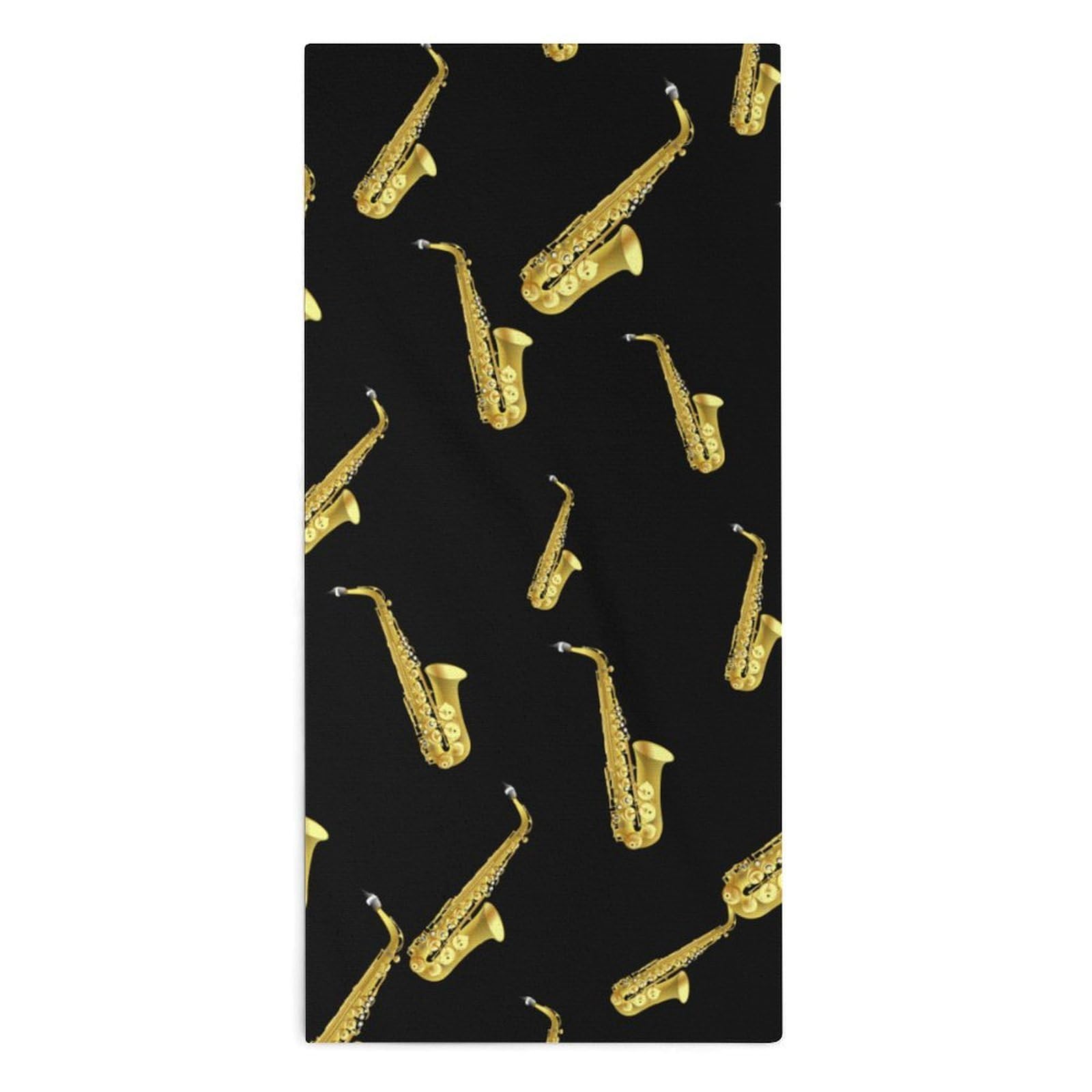 TXFBTRFSA Saxophone Hand Towels for Adult Face Towel Bath Beach Swim Accessories