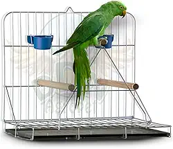 Gaiola Poleiro Triplo Dobrável Calopsita Papagaio Ring Neck