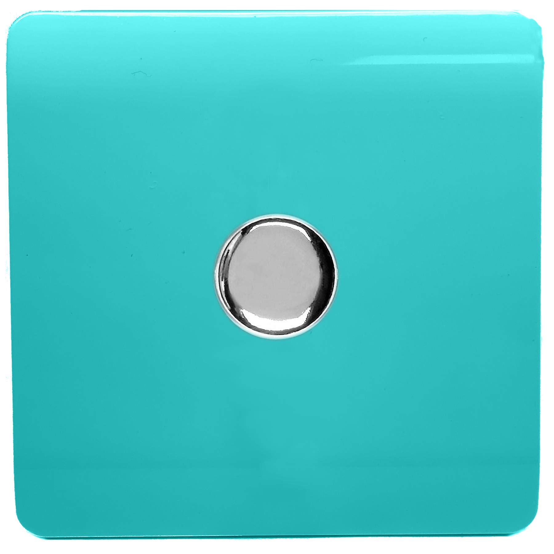 Trendi Artistic Modern Glossy Tactile 1 Gang 2 Way 120W Led Dimmer Switch Bright Teal 7091055732834