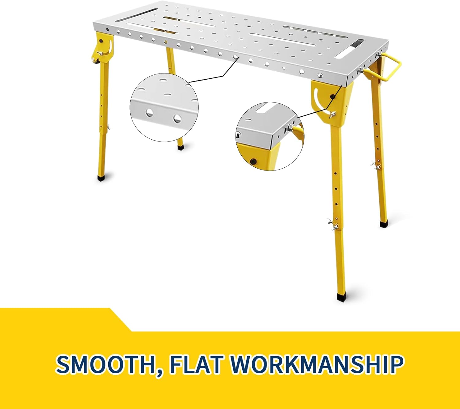 Folding Welding Table 350/400/500/1000lbs Steel Portable Workbench Table Garage - Picture 5 of 25