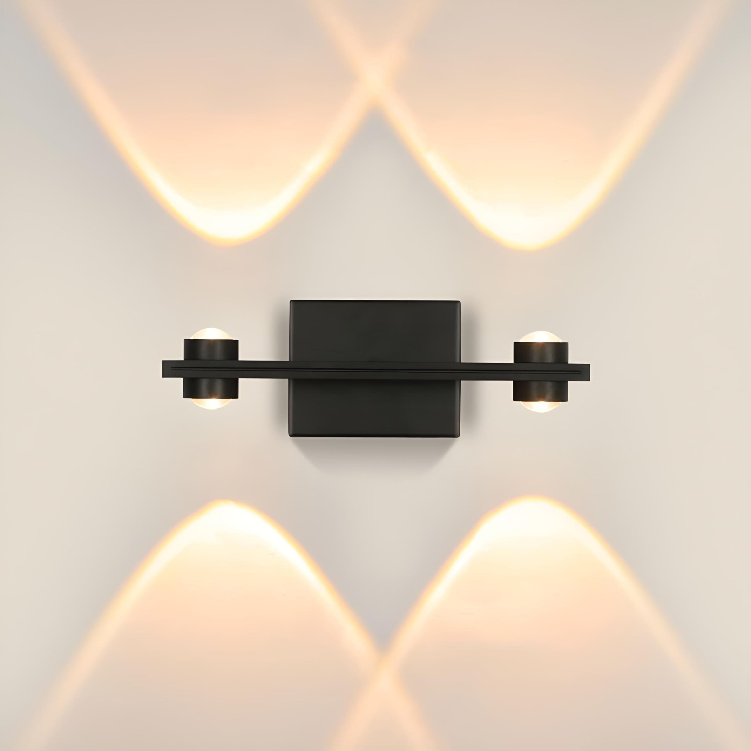 FILLISKA Aluminium Led Luxurious Indoor Up/Down Wall Light Warm White, Shockproof & Rustproof Alluminium Body (2Up 2 Down Matt Black)(2 Years Warranty)