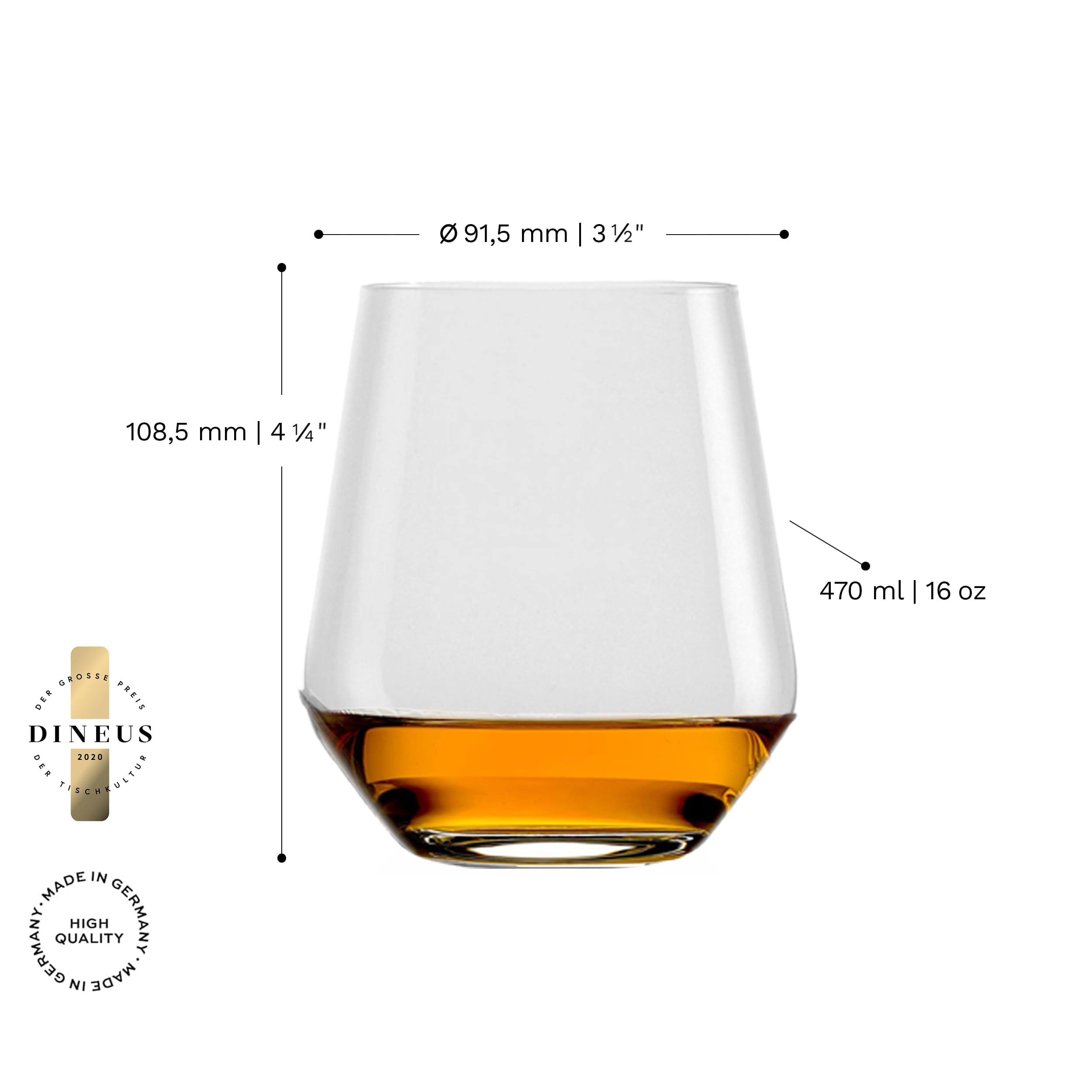 Stölzle Lausitz Quatrophil Whisky Gläser D.O.F. 6er-Set – Hochwertige Whiskybecher in zeitlosem Design – Whiskey Tumbler aus bleifreiem Kristallglas – Spülmaschinen- & Stoßfest – Bild 2