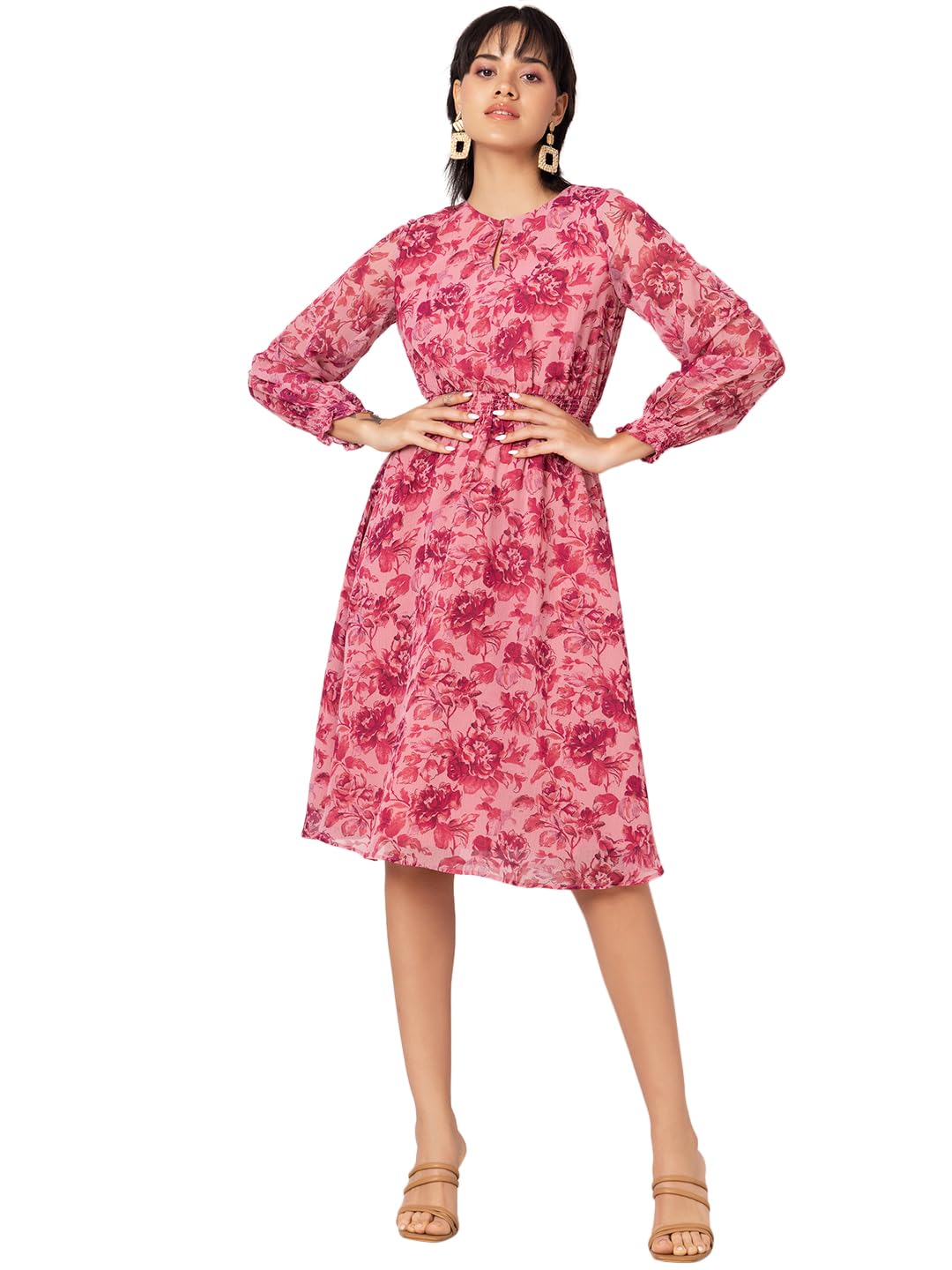 FabAlley Women's Georgette Skater Midi Dresses