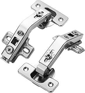 TERRIFI 2 PCS 135 Degree Hinges Full Overlay Concealed Frameless Lazy Susan Corner Kitchen Cabinet Replacement Bi Folding Folding Cabinet Door Hinges with Screws, Soft Closing Cupboard Folden Door