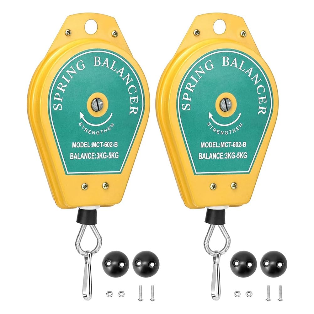 Littimoon Spring Balancer 2-Pack, 6.6lbs-11lbs Bearing Retractable Tool Fixture Holders for Assembly-Line