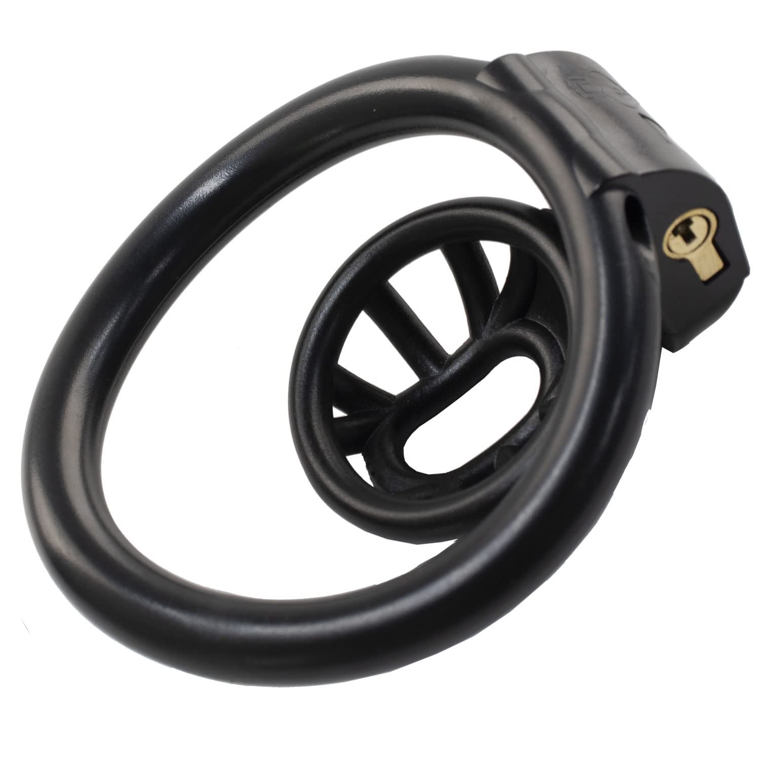FREDORCH Super Small Penis Ring Sissy Chastity Cage,Locked in Male Chastity Device with 4 Base Ring (S-mini, Pink): M-Medium Black