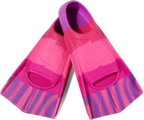 Miniatura 8 de Aletas de natación para niños, de hoja corta, antideslizantes, para entrenamiento de piscina, diseño ligero