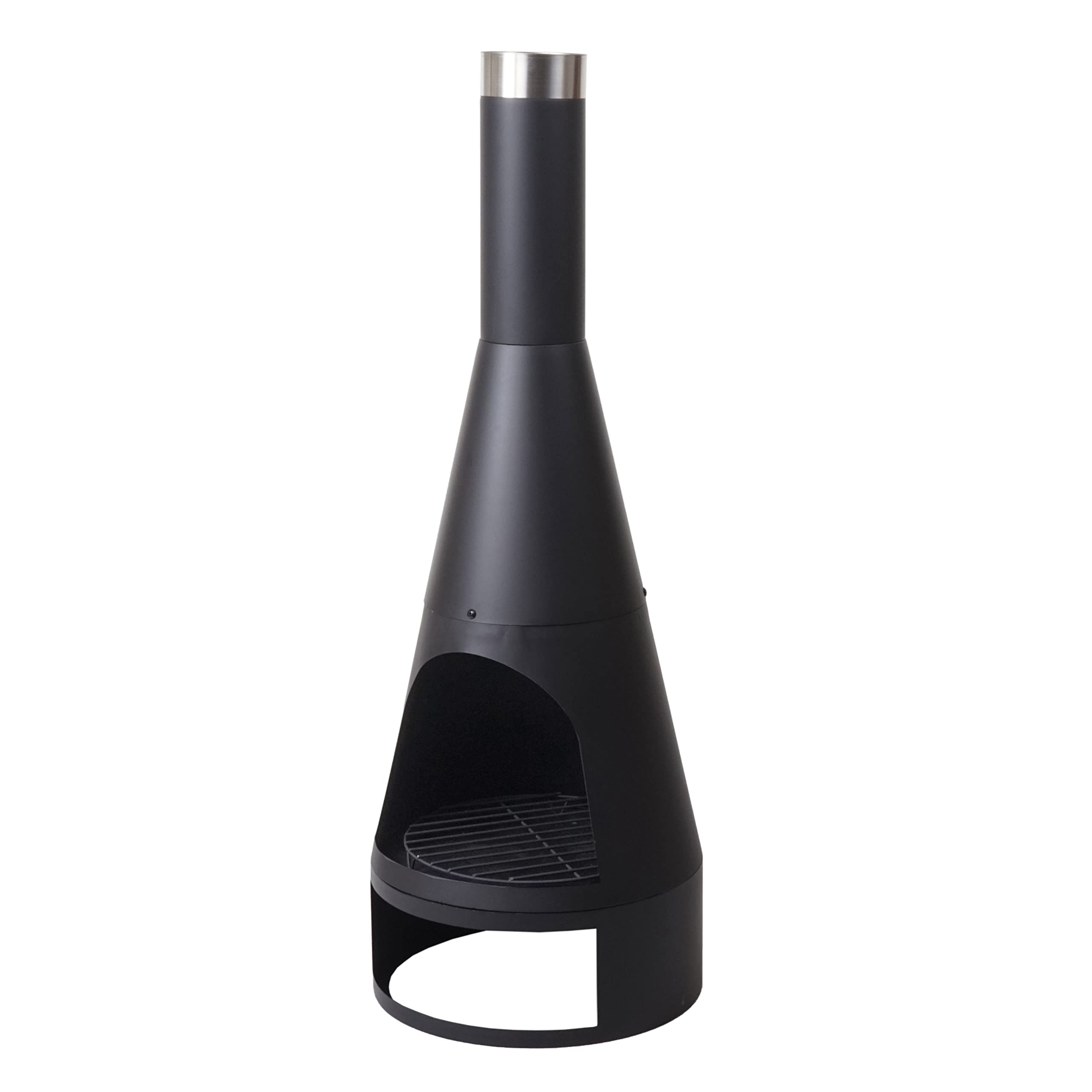 Gartenofen HWC-K90, Gartenkamin Terrassenkamin Terrassenofen, Schürhaken Feuerstelle - 120x43cm schwarz