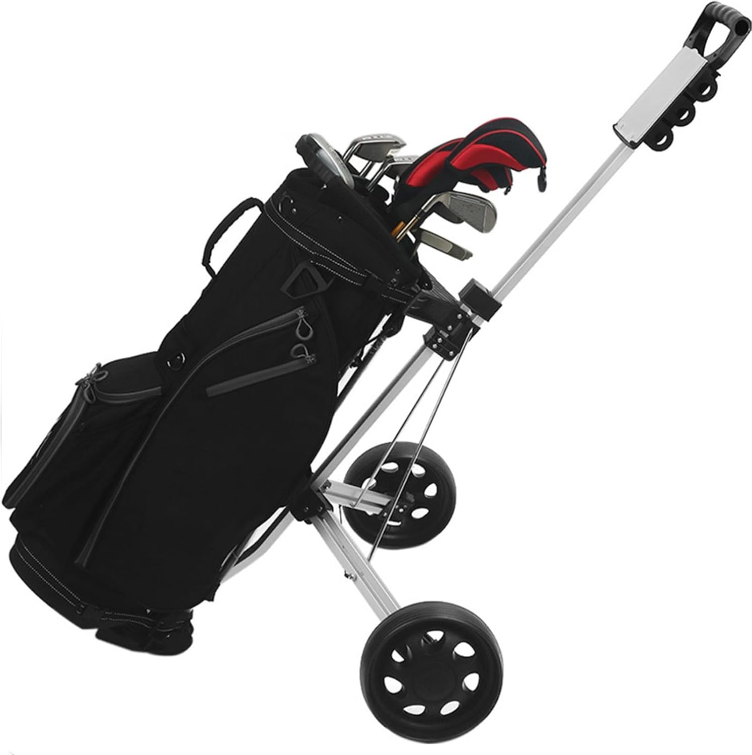 2-Wheel Aluminum Golf Trolley, Foldable, Push-Pull, Easy