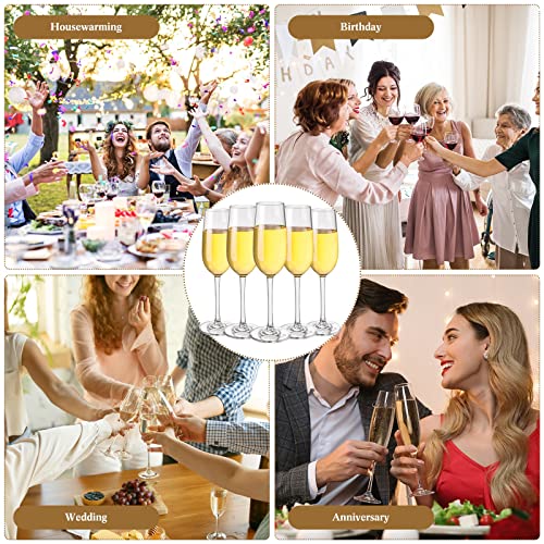 Umigy 18 Pcs Classic Flute Champagne Glasses Bulk 7 Oz Plastic Champagne Glasses Crystal Clear Champagne Flutes No Bpa Quality Plastic Champagne Wine Glass For Wedding Anniversary Birthday Bar #TOP4