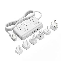 TESSAN 220V to 110V Voltage Converter for Travel with 4 USB Ports 1 USB C 3 AC Outlet