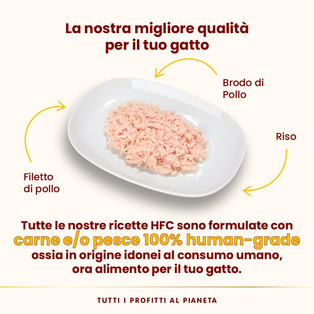 almo nature HFC Natural, Alimento Umido per Gatti - Filetto di Pollo - Confezione da 3.36 kg (12 x 280 g)