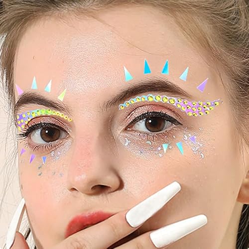 Miniatura 2 de Uranian Pegatinas holográficas para delineadores de ojos, para maquillaje de ojos, sombra de ojos, calcomanías para mujeres, diamantes de imitación,