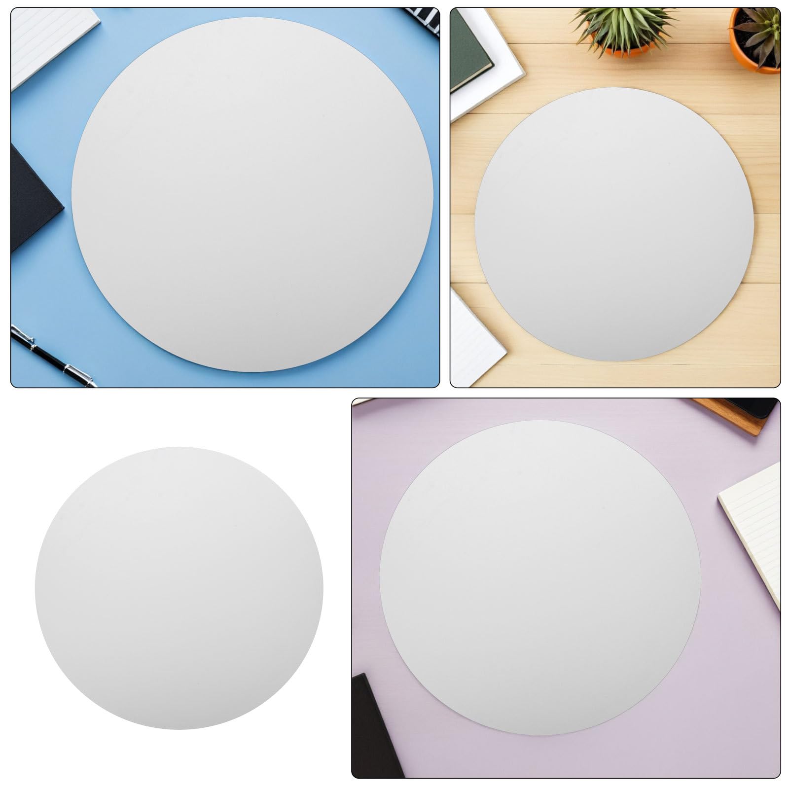 4er-Set runde Leinwände: 40 cm runde Malplatten – Kleine Malleinwände – Mini-Keilrahmen für Anfänger in der Öl- und Acrylmalerei im Heimstudio