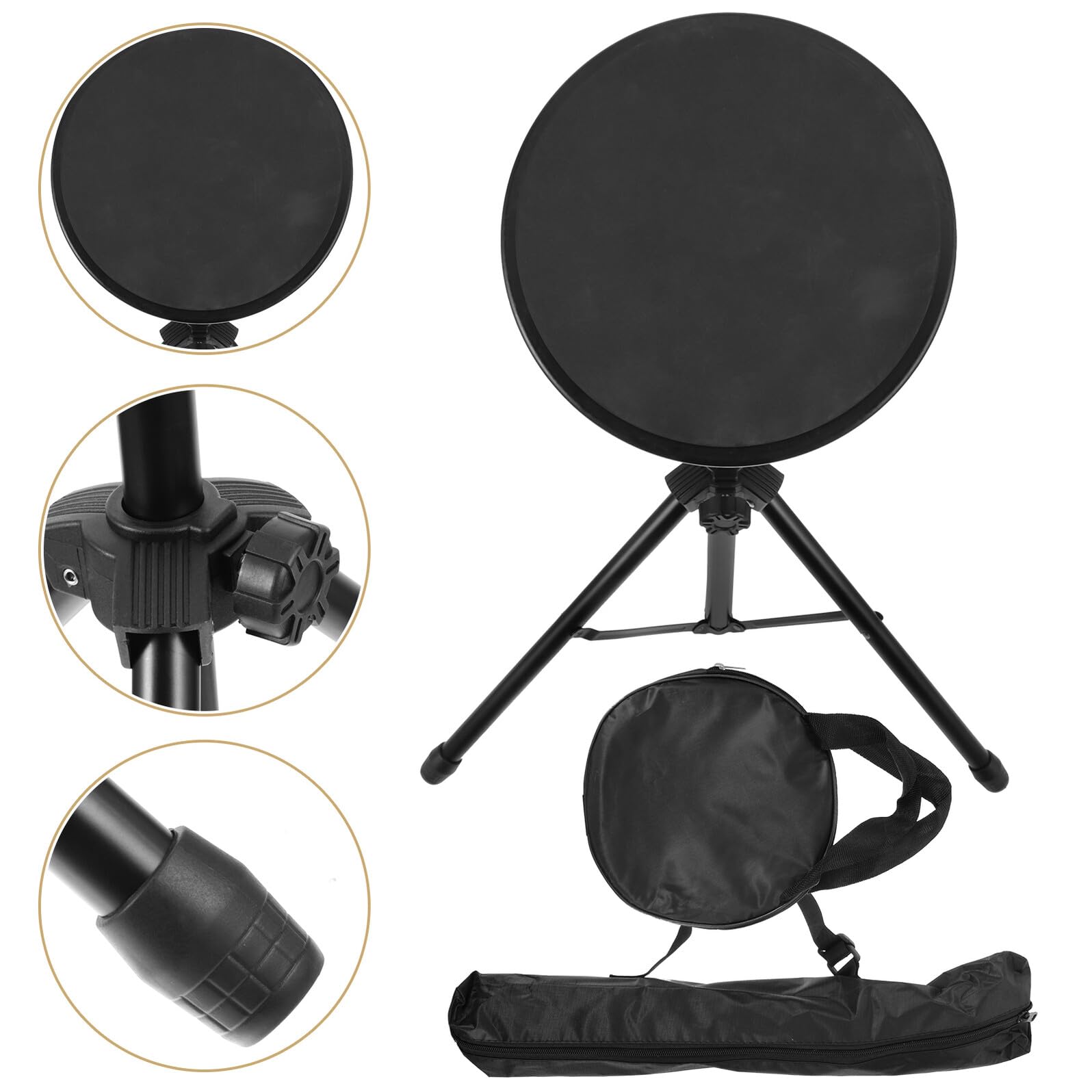 Garneck Kit de Almohadillas de Práctica para Batería de 8 Pulgadas, Tapete Silencioso de Caucho Negro, Pad de Entrenamiento para Bateristas Principiantes y Profesionales, Reducción