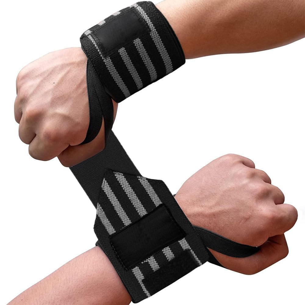 gym wrist straps for weight lifting, deadlift straps with adjustable thumb loop, heavy duty cotton lifting straps for pull ups, powerlifting, crossfit, workout & strength training