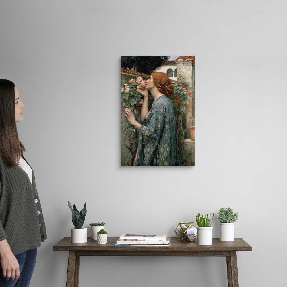 CANVAS ON DEMAND The Soul of The Rose, 1908 Canvas Wall Art Print by John William (1849-1917) Waterhouse, Home Decor, Artwork, 16"x24"