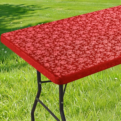 Image of Smiry Heavy Duty Vinyl Fitted Tablecloths for 4 Foot Rectangle Tables