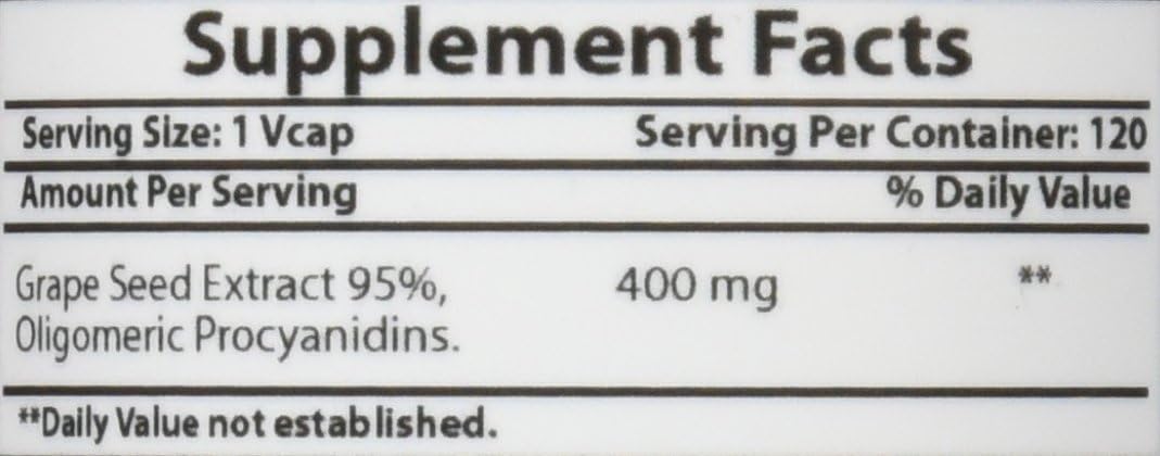 Best Naturals Grape Seed Extract 400 mg Veggie Capsule, 120 Count : Health & Household