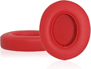 Professional Replacement Ear Pads for Beats Studio 2 & 3 Wired & Wireless (B0501, B0500) Headphones, Premium Headphones Earpads Cushions with Softer Leather and Memory Foam, Red