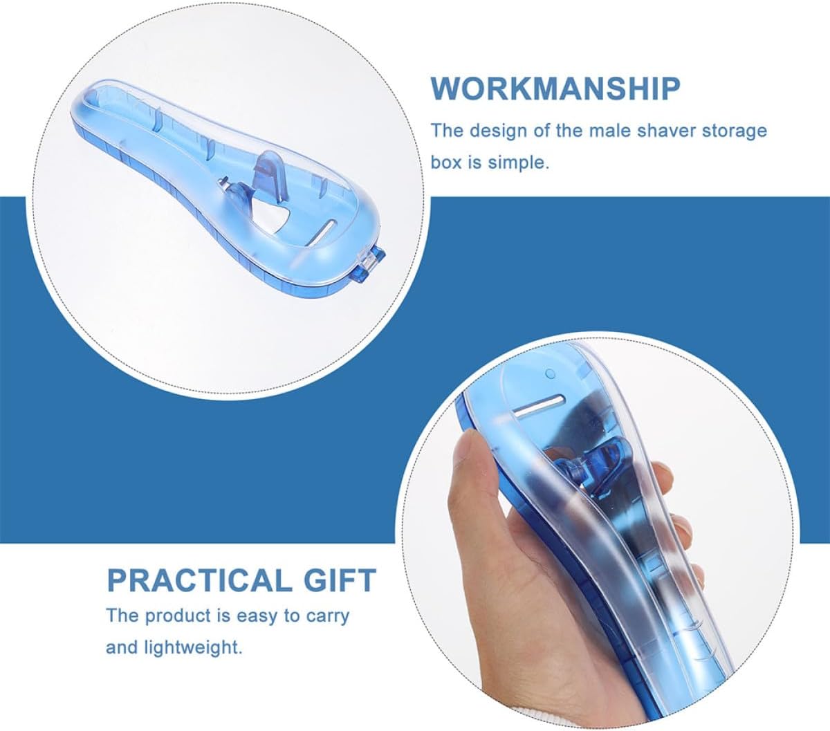 ULTECHNOVO 2pcs Portable Razor Case PC Blue for Travel Shaver Storage image 3