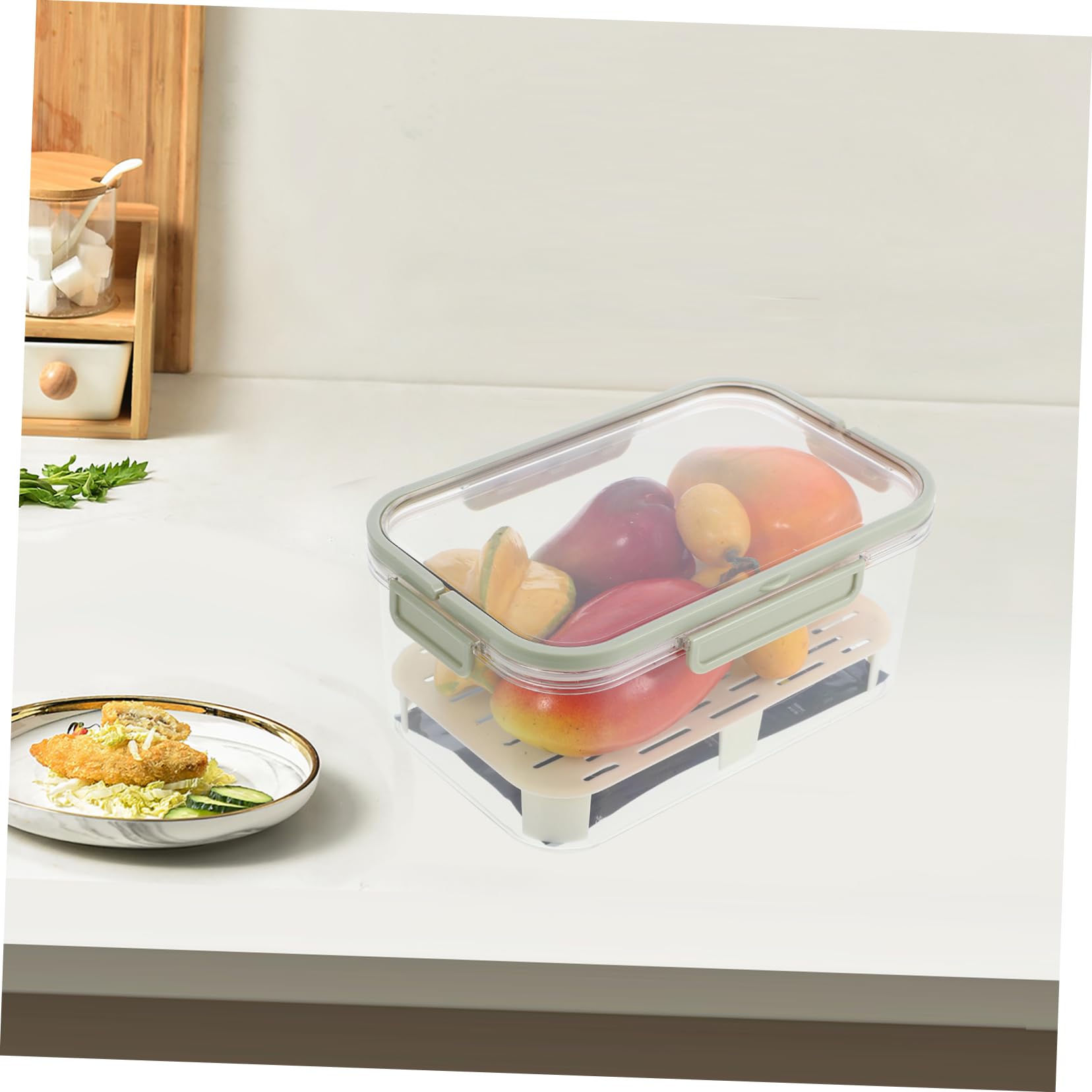Alipis 2 Pezzi Più Croccante Deposito Alimentare Contenitori Di Cibo Vano Lunchbox Con Compartimento Contenitori Di Conservazione Degli Alimenti Congelatore Frigoriferi Contenitore Pp