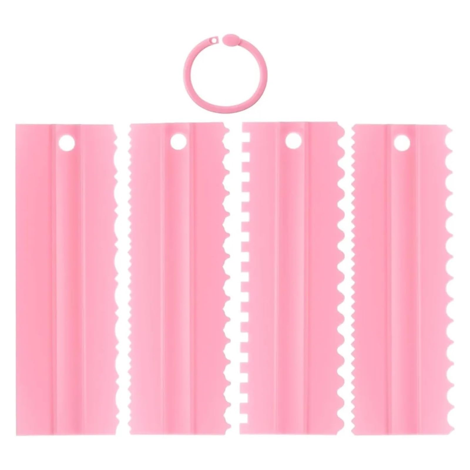 4Pcs Raschietto Torta di Plastica Strisce Bordo Lato Modello Crema Decorazione Pettine FAI DA TE Strumenti di Cottura Accessori