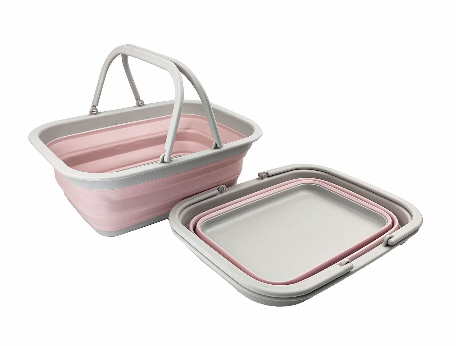 SAMMART Bac pliable de 9,2 l avec poignée - Panier de pique-nique portable extérieur - Sac de courses pliable - Bac de rangement peu encombrant (blanc/très péri, 1 SAMMART Bac pliable de 9,2 l avec poignée - Panier de pique-nique portable extérieur - Sac de courses pliable - Bac de rangement peu encombrant (blanc/très péri, 1