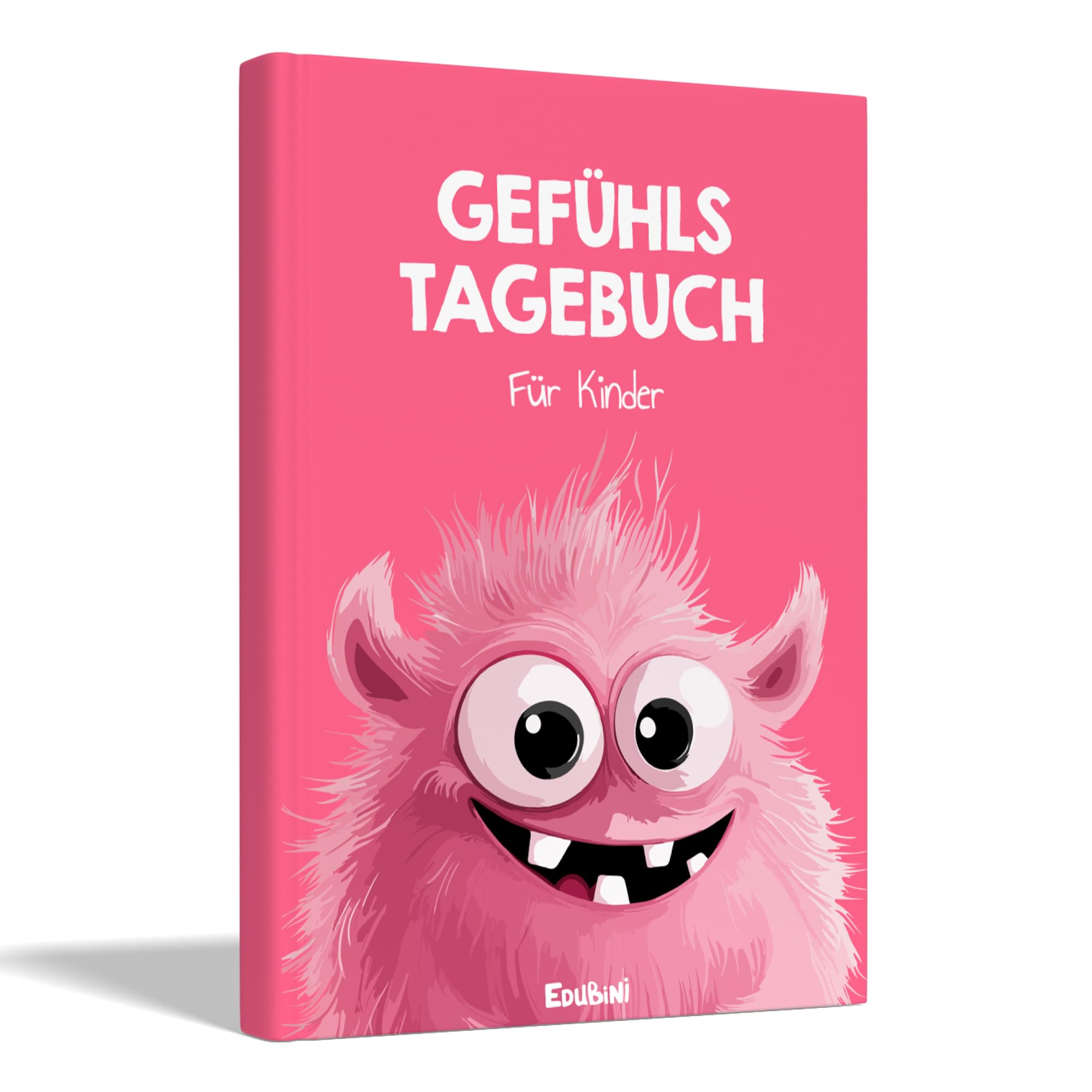Edubini Gefühlstagebuch Kinder [6-12 Jahre] - Tagebuch Mädchen & Jungs - Gefühle Buch für Umgang mit Emotionen und ein gutes Gefühl, Dankbarkeitstagebuch für Kinder (inkl. 10 Spiele) (Pink)