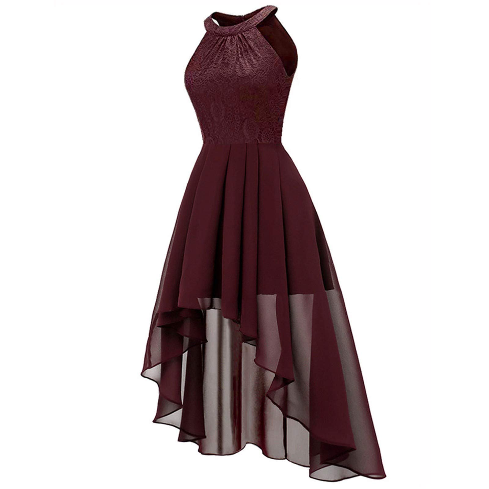 Ansenesna Abendkleid Damen Hochzeit Elegant Kleid Vorne Kurz Hinten Lang Frauen A Linie Spitze Brautjungfernkleid