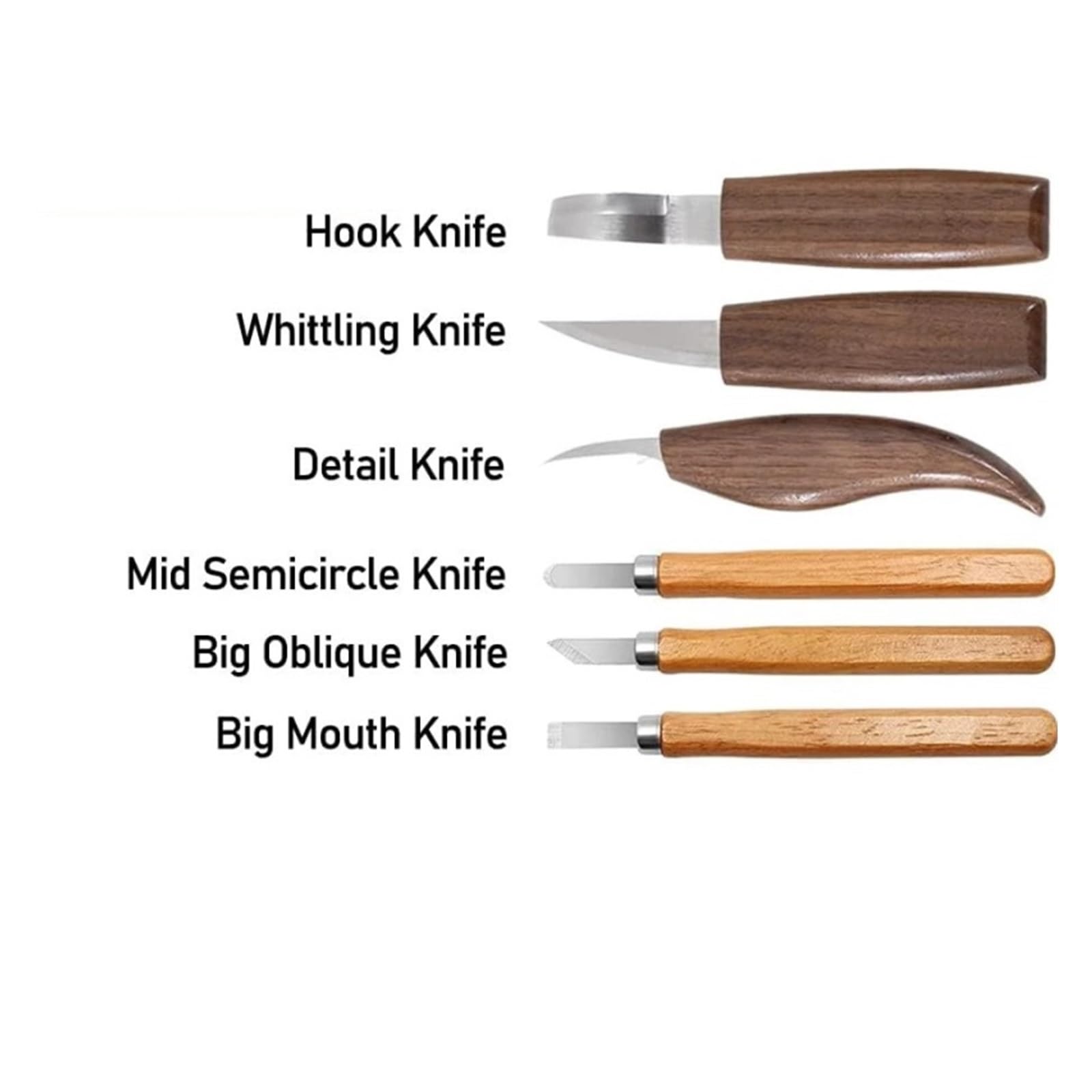3/6 szt. Zestaw do rzeźbienia w drewnie zestaw dla początkujących obróbki drewna dzieci DIY(6PCS)