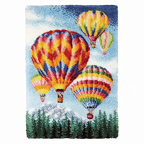 Tapis à crochet avec loquet - Tapis pour canapé, coussin - Tapisserie au crochet - Arts - Montgolfière (61 x 40,6 cm) Cover