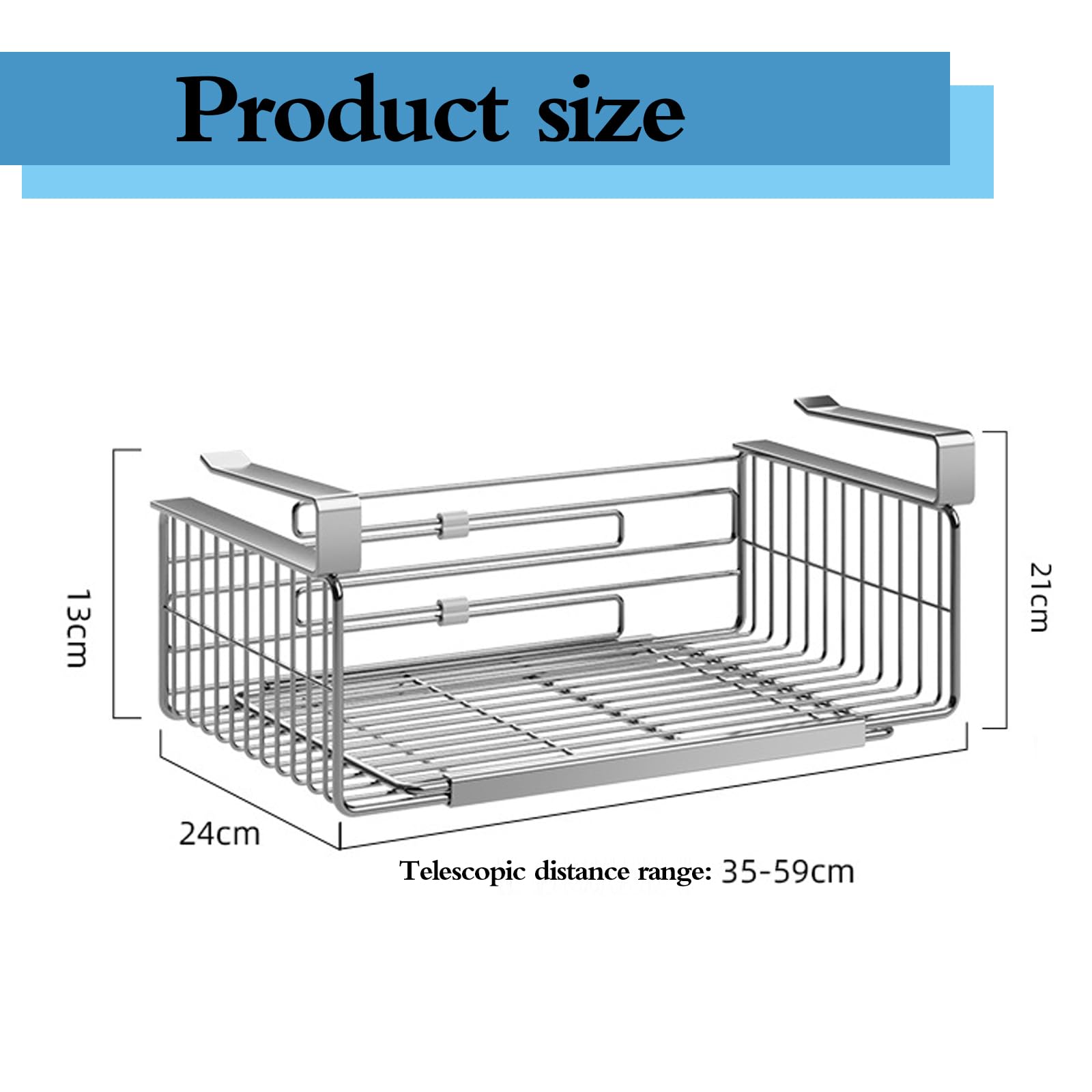 Cesta Colgante para Baldas,Cestas Almacenamiento Cocina Bajo Estantes,Cestas Colgantes para Armarios De Cocina,Plegables,Ajustable,para Cocina,Oficina,Despensa,BañO,Armario