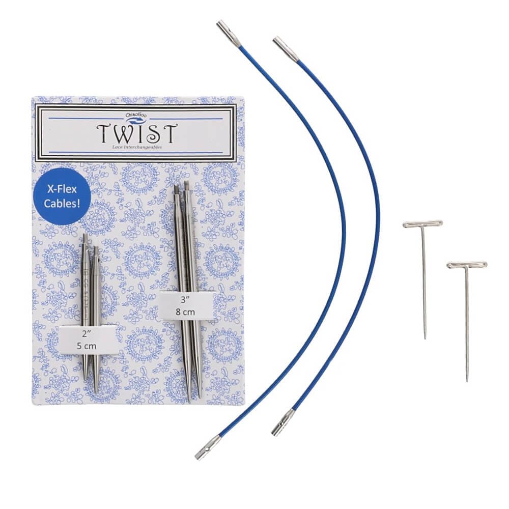 ChiaoGoo Twist Lace Short Combo Interchangeable Knitting Needle Tips 3.75mm with 5cm and 8cm Lengths 1 piece