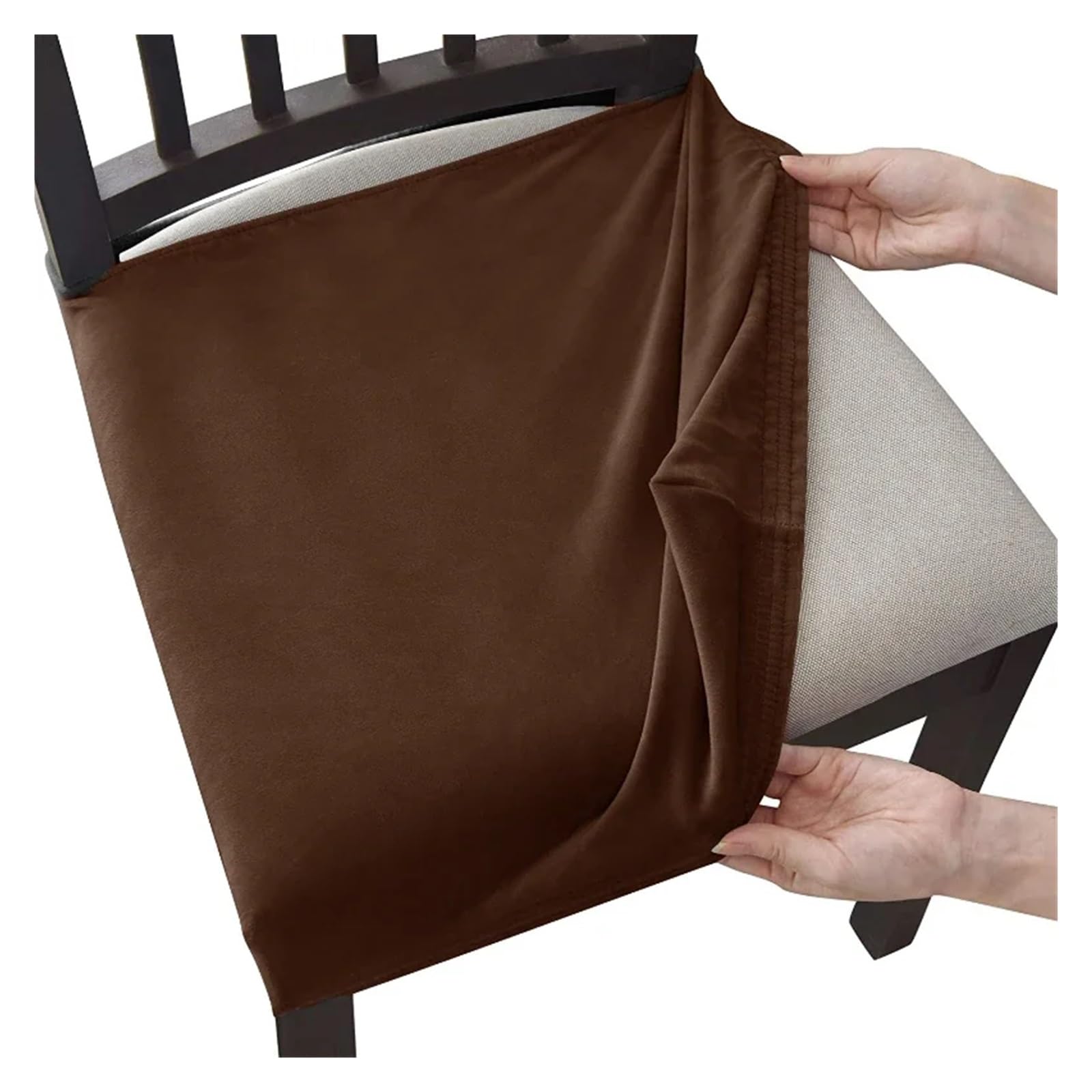 CYMMIYT Chair Covers Velvet Chair Cover with No Backrest Anti-Dust Stretch Covers(Color 8)