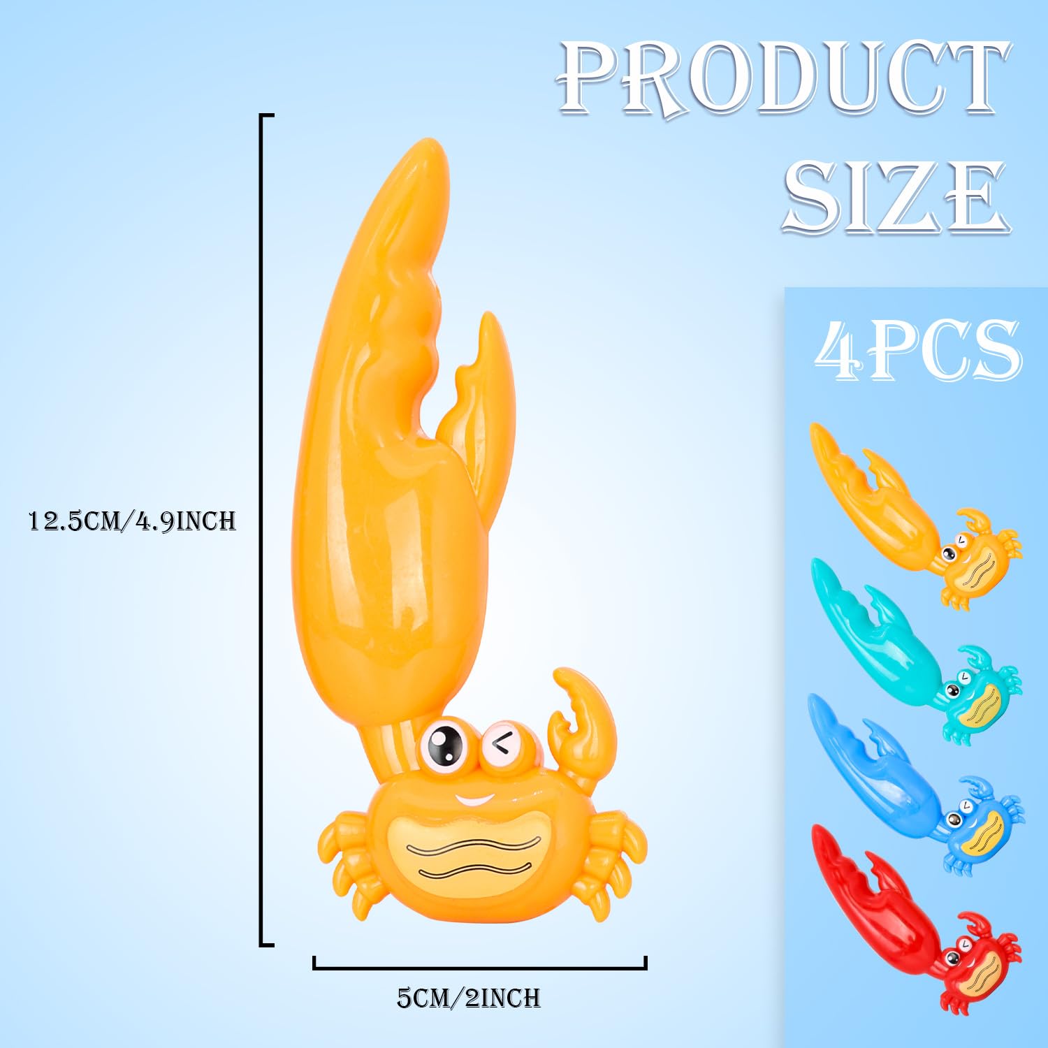 TOPWAYS Pool Diving Toy Set 4 Diving Crab Diving Torpedoes Swimming Underwater Pool Training Toys Diving Games Training Children's Gifts (4PCS Crab) - Image 2