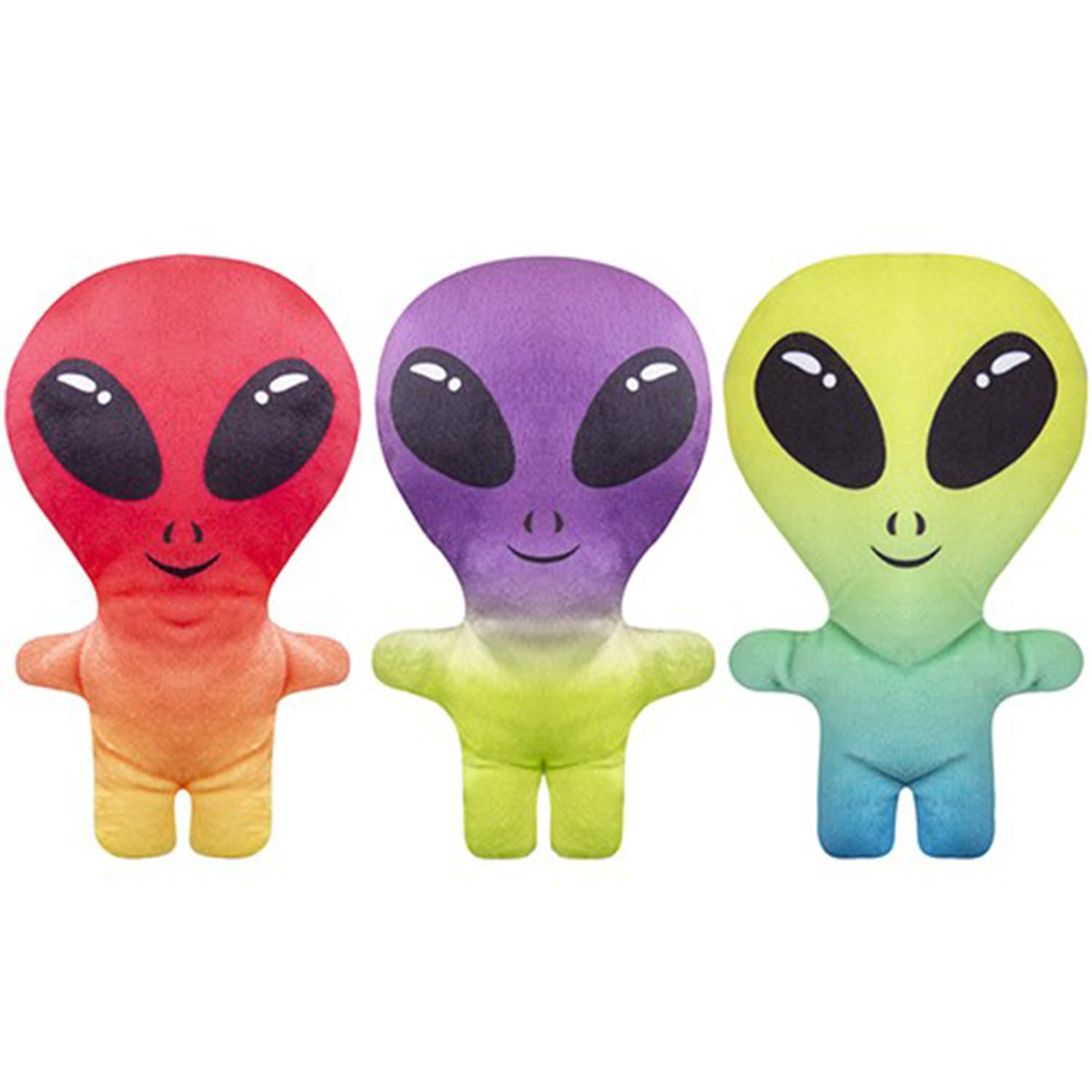 2 Tone Colored Alien Plush Toys - 14cm (Pack Of 3) - Assorted Designs For Kids & Collectors