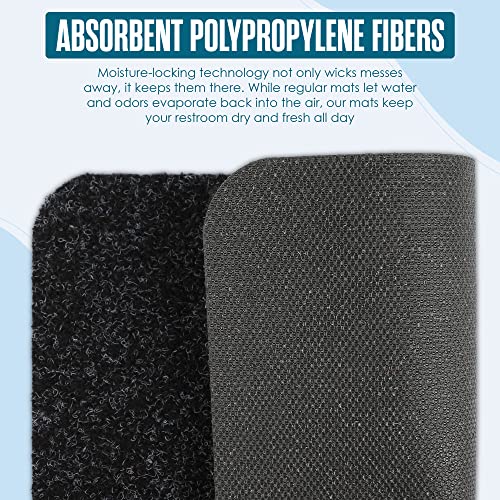 Image of Urinal Mats, Urinal Mats for Men Bathroom, Large, Black, 17.25x20.5 inch, 24PK | Houseables Floor Pads, Disposable Toilet Matt, for Pee, Commercial, Reusable, Urine, Splash Guard, Drip, Restroom, Mens Room
