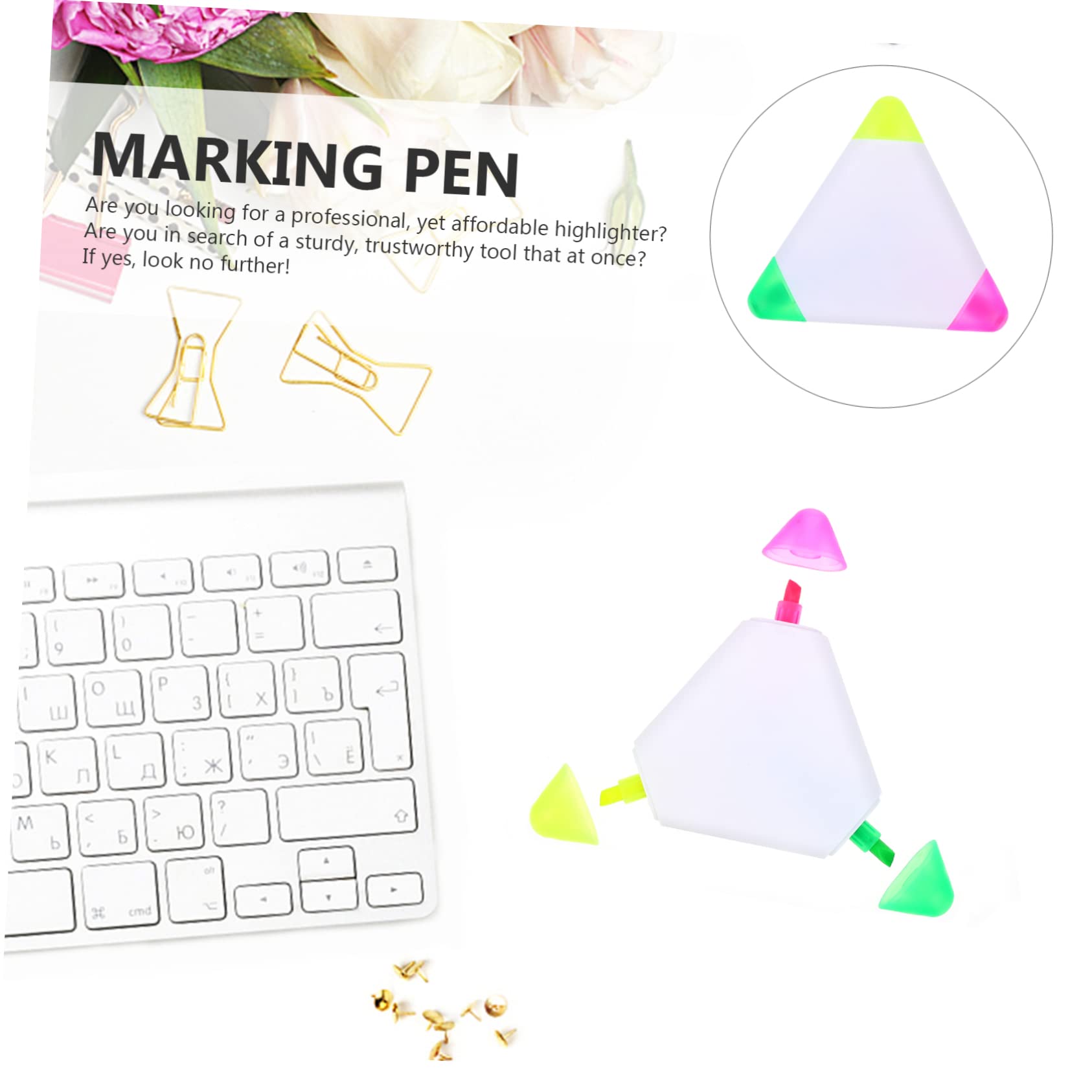DOITOOL 5 Series Rotuladores Triangulares Fluorescentes Estudiantes Y Manualidades Coloridos Y Portátiles 5 Piezas X 5