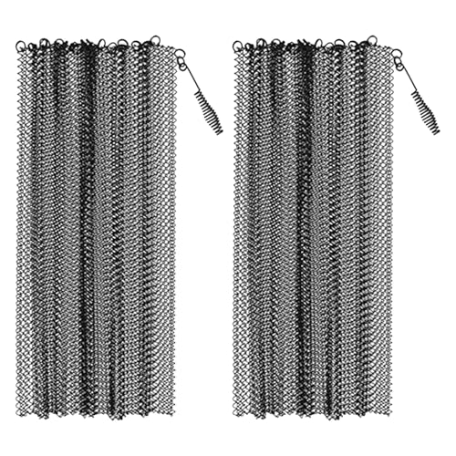 Homoyoyo Lot de 2 Rideaux Pare-feu en Maille Ignifuge 61x56 Cm, Écran de Combustion de Bois Robuste, Grille Métallique de Protection pour Cheminée à Bois, Barrière Anti-brûlure pour Maison